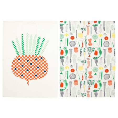 Полотенце кухонное ГУДЛЁК, белый, овощи (70x50 см)