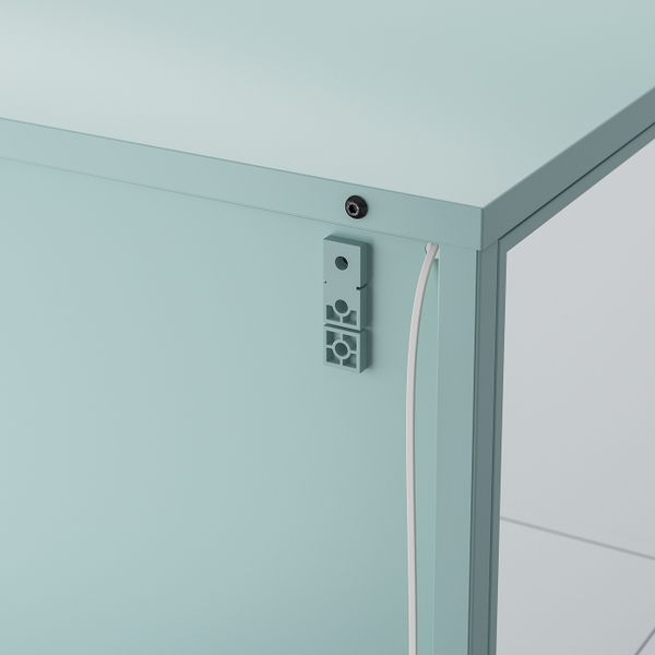 Шкаф-витрина, светлая бирюза 42x37x155 см IKEA RUDSTA РУДСТА 704.501.36 - схема-чертеж с размерами