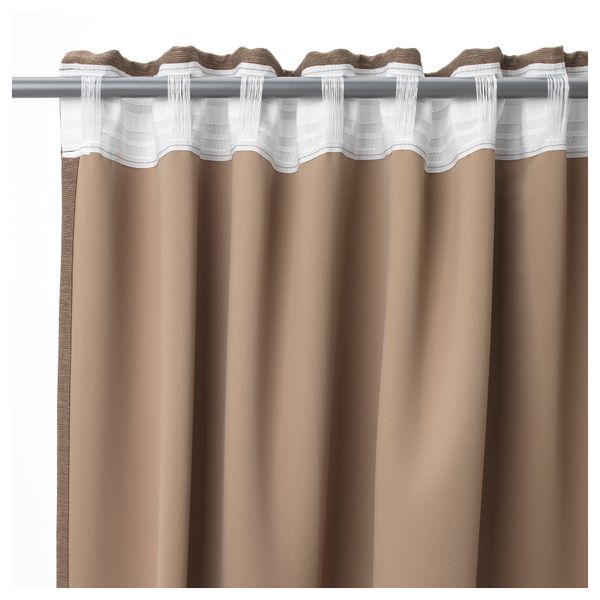 Гардины, 1 пара ВИЛБОРГ, коричневый (145x300 см) - фото 2