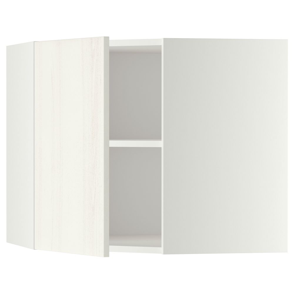 Угловой навесной шкаф с полками МЕТОД, белый, Росдаль белый - схема-чертеж с размерами