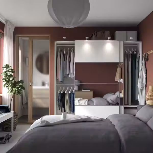 PAX / MEHAMN/AULI Гардероб с раздвижными дверьми - схема-чертеж с размерами