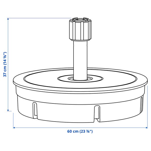 Опора зонта от солнца, темно-серый, 60 см IKEA GRYTÖ ГРИТЭ 903.146.90 - схема-чертеж с размерами