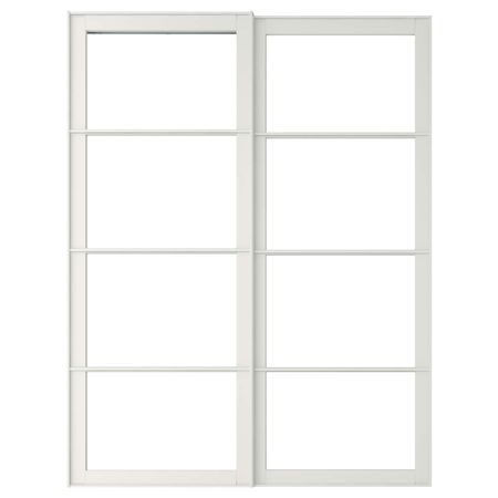 Рама для раздвижной дверец, с направляющими, 2 шт, белый 150x236 см IKEA PAX ПАКС 203.665.74