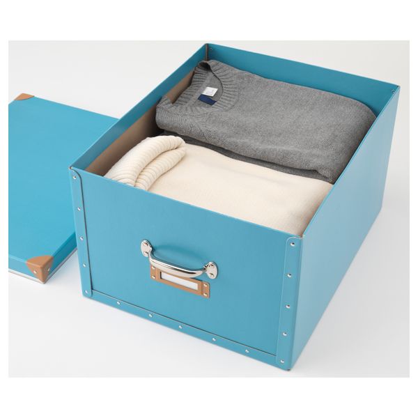 Коробка с крышкой ФЬЕЛЛА, синий (40x56x28 см) - фото 3