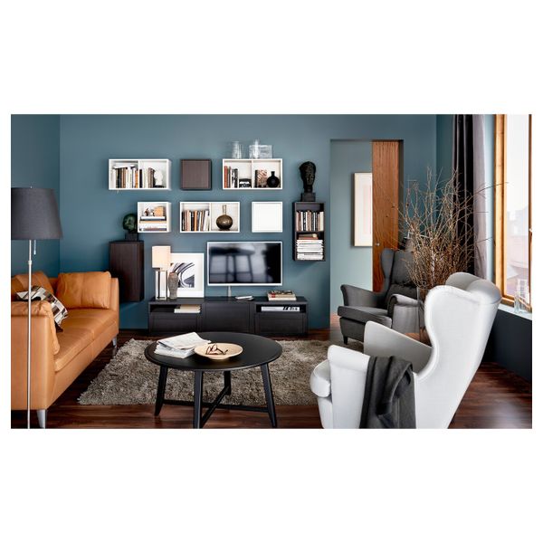 Тумба под ТВ, Ханвикен черно-коричневый, 180x40x38 см IKEA БЕСТО 092.818.97 - схема-чертеж с размерами