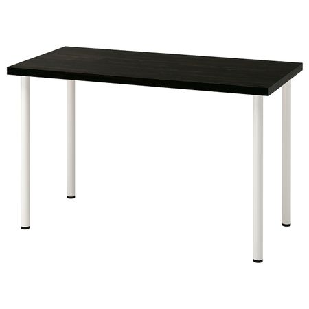 Письменный стол, черно-коричневый/белый 120x60 см IKEA LAGKAPTEN ЛАГКАПТЕН / ADILS АДИЛЬС 694.170.20