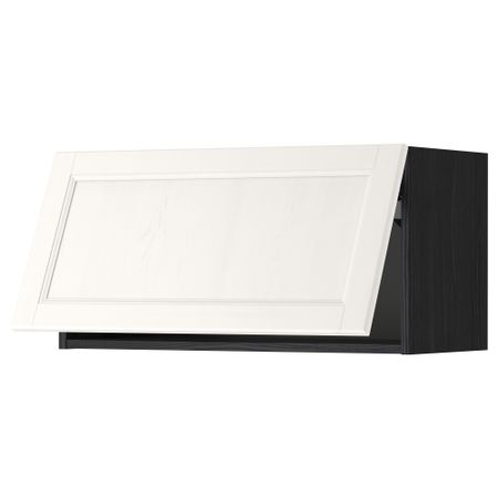 Горизонтальный навесной шкаф МЕТОД, черный, Лаксарби белый