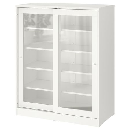 Шкаф со стеклянными дверцами, белый 100x123 см IKEA SYVDE СЮВДЕ 904.395.67