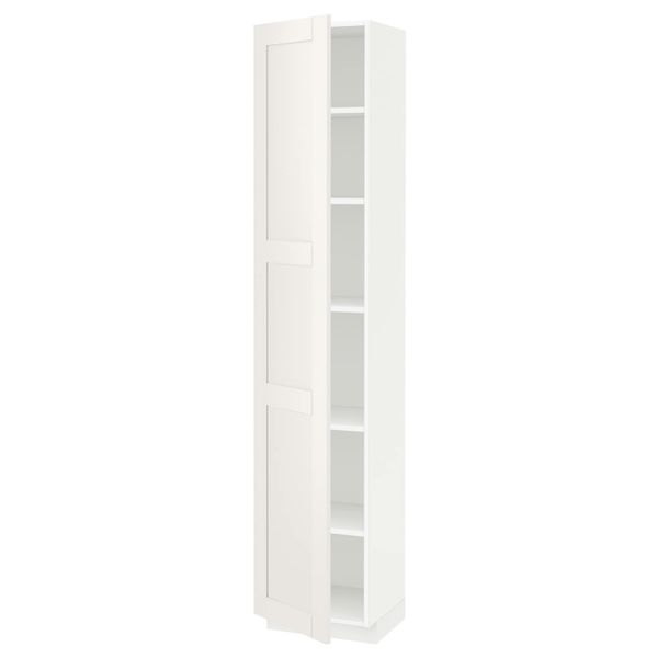Высокий шкаф с полками, белый/Сэведаль белый 40x37x200 см IKEA METOD МЕТОД 694.445.99 - фото 1