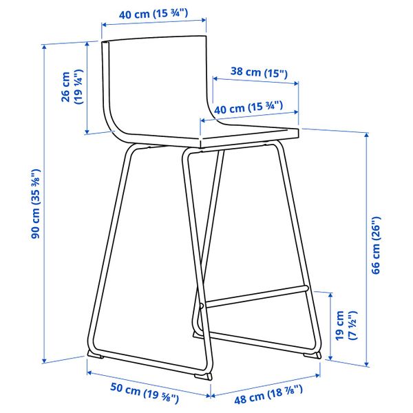 IKEA в интерьере - схема-чертеж с размерами