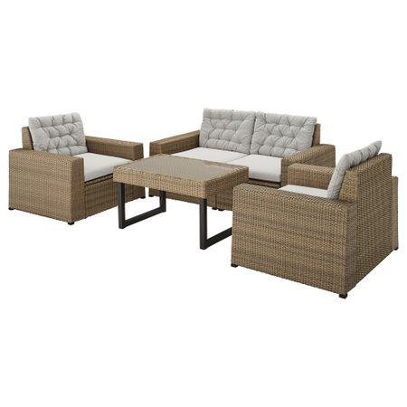 4-местный комплект садовой мебели, серый-коричневый IKEA SOLLERÖN СОЛЛЕРОН 793.032.97