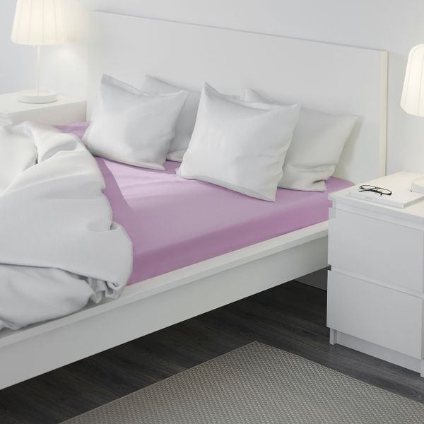 Простыня натяжная, сиреневый 180x200 см IKEA DVALA ДВАЛА 804.971.43 - фото 2