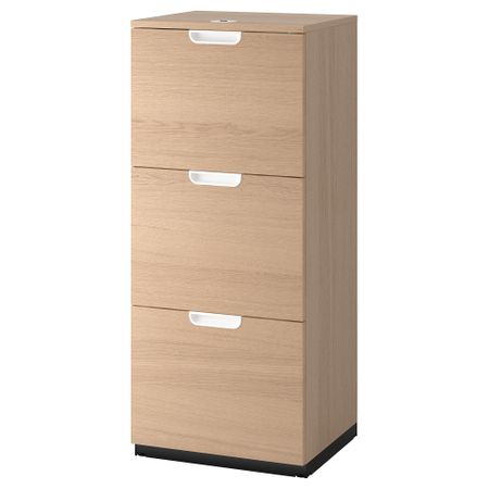 Шкаф для папок, 51x120 см, дубовый шпон, беленый IKEA GALANT ГАЛАНТ 303.651.78