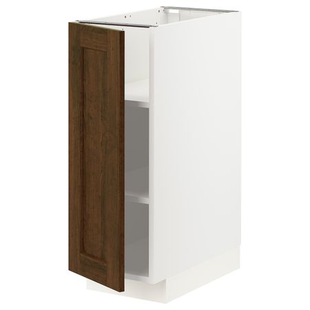 Напольный шкаф с полками, белый/Эдсерум коричневый 30x60 см IKEA METOD МЕТОД 394.466.46