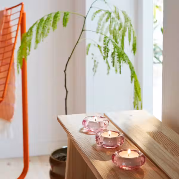 BLADFÅGEL БЛАДФОГЕЛЬ Подсвечник для греющей свечи - розовый 3 см - фото 2