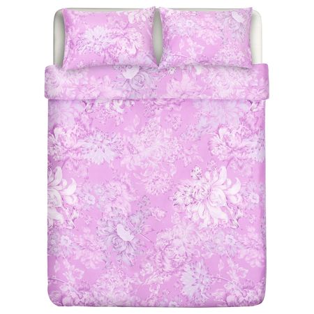 Пододеяльник и 2 наволочки, цветок/сиреневый 200x200/50x70 см IKEA FÅBLOMMIG ФОБЛОММИГ 304.992.10