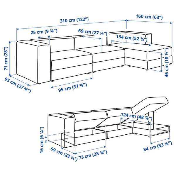 IKEA, дополнительный ракурс - схема-чертеж с размерами