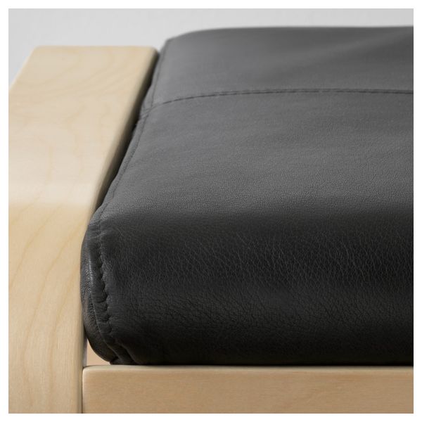 Табурет для ног ПОЭНГ, березовый шпон, Смидиг черный - фото 3