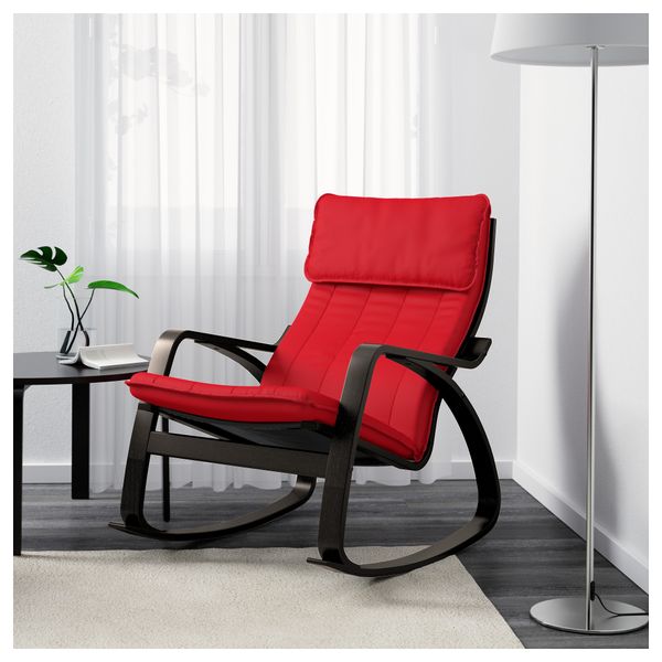 Кресло-качалка ПОЭНГ, черно-коричневый, Ранста красный - фото 2