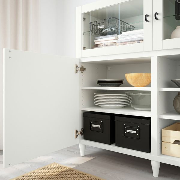 Комбинация для хранения с дверцами, белый/СУТТЕРВ/КАББАРП белый прозрачное стекло 180x42x112 см IKEA BESTÅ БЕСТО 193.843.38 - фото 7