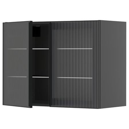 METOD Навесной шкаф/полки/2стеклян двери