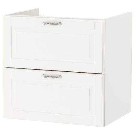 Шкаф для раковины с 2 ящиками, 60x47x58 см, Kasjön белый IKEA GODMORGON ГОДМОРГОН 903.876.29