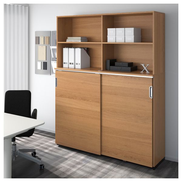 Комбинация для хранения с раздвижной дверцами ГАЛАНТ, дубовый шпон (160x200 см) - схема-чертеж с размерами