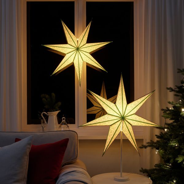 Абажур, лист/золотой орнамент «точки» 70 см IKEA STRÅLA СТРОЛА 205.037.26 - фото 3