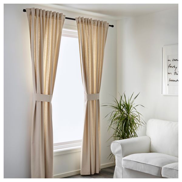 Гардины с прихватом, 1 пара ИНГЕРТ, бежевый (145x300 см) - фото 2