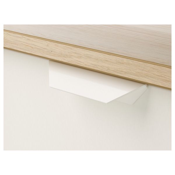 Комод с 2 ящиками АСКВОЛЬ, под беленый дуб, белый (41x48 см) - схема-чертеж с размерами