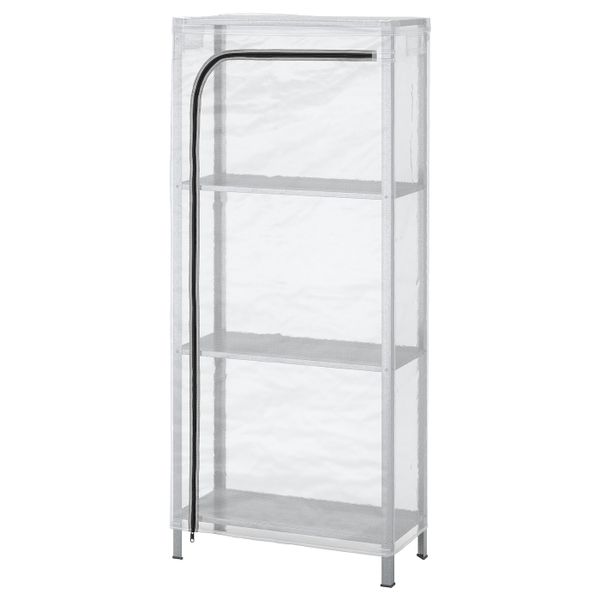 Стеллаж с чехлом, прозрачный 60x27x140 см IKEA HYLLIS ХИЛЛИС 592.917.47 - фото 1