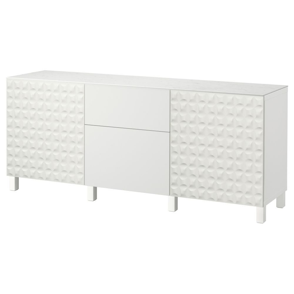 Комбинация для хранения с дверцами, ящиками БЕСТО, Дьюпвикен, Лаппвикен белый (180x42x74 см) - фото 1