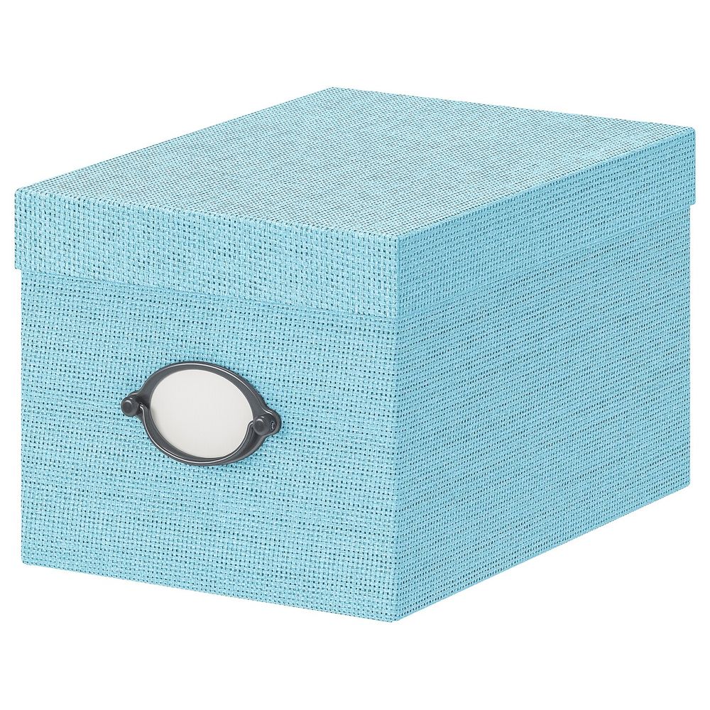 Коробка с крышкой, синий, 18x25x15 см IKEA КВАРНВИК 003.970.72 - фото 1