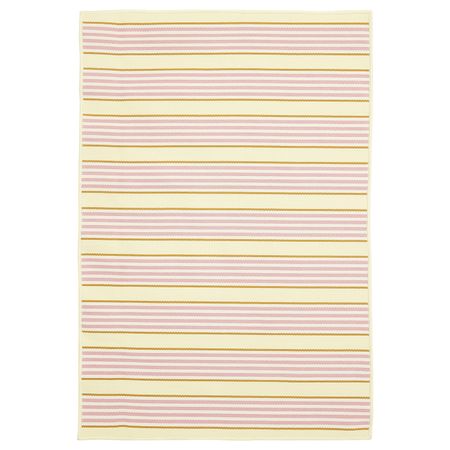 Ковер безворсовый, для/дома/улицы, в полоску/розовый-желтый 70x100 см IKEA СОММАР 2020 604.675.09