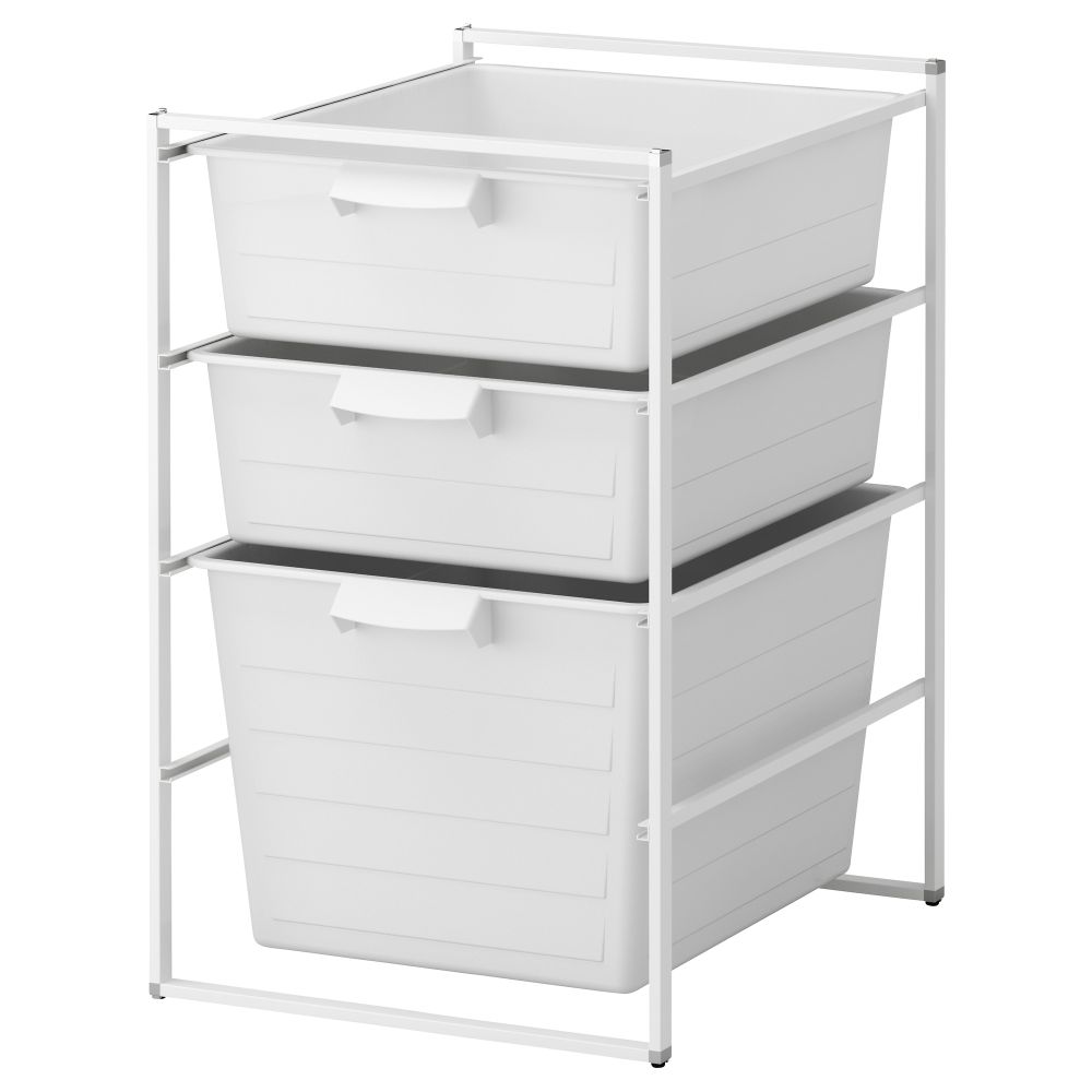 Рама, 3 ящика АНТОНИУС, белый (44x54x70 см) - схема-чертеж с размерами