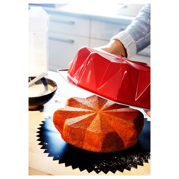 Форма для выпечки ДРОММАР, в форме звезды красный (1.5 л) - схема-чертеж с размерами