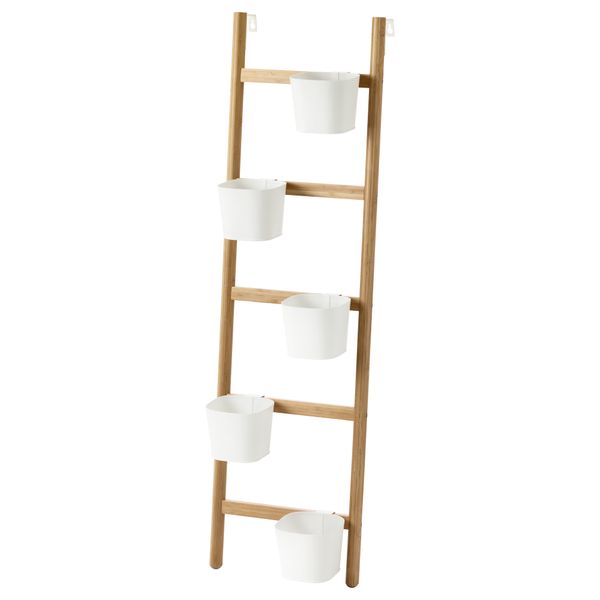 Подставка с 5 кашпо САТСУМАС, бамбук, белый (125 см) - фото 1