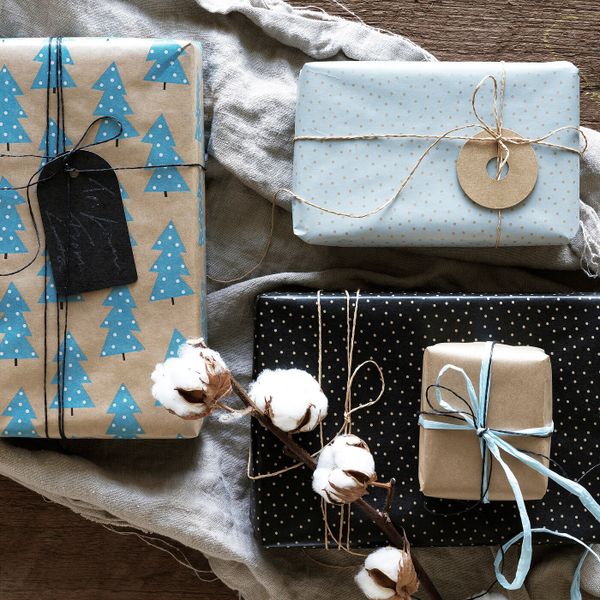 Рулон оберточной бумаги, синий, естественный/бежевый с рисунком, 3x0.7 м/2.10 м²x3 шт IKEA ВИНТЕР 2019 204.343.80 - фото 2