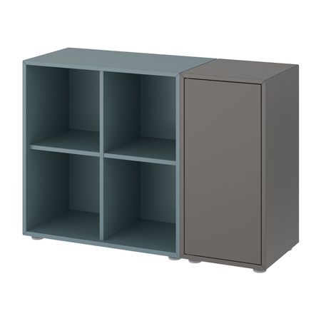 Комбинация шкафов с ножками, темно-серый/серо-бирюзовый 105x35x72 см IKEA EKET ЭКЕТ 393.860.96
