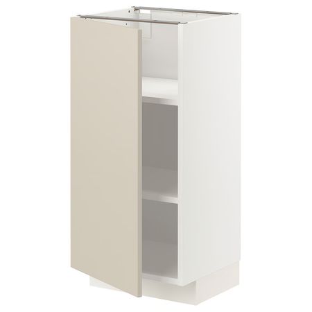 METOD Напольный шкаф с полками - белый/Havstorp бежевый 40x37 см