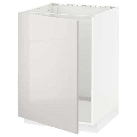 Напольный шкаф для мойки, белый/Рингульт светло-серый 60x60 см IKEA METOD МЕТОД 594.450.71