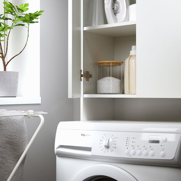 Шкаф для стиральной машины, белый 64x40x203 см IKEA FISKÅN ФИСКОН 304.976.35 - схема-чертеж с размерами