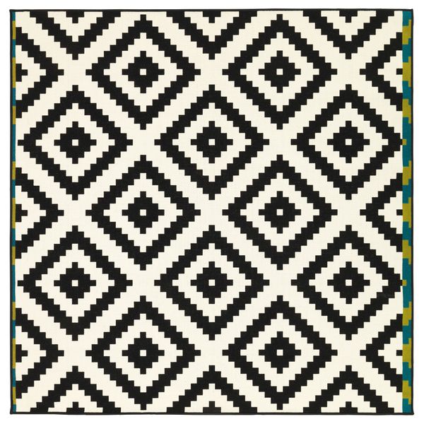 Ковер, короткий ворс ЛЭППЛЬЮНГ РУТА, белый, черный - фото 1