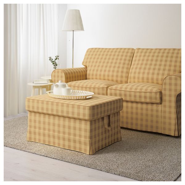 Табурет для ног ЭКТОРП, Скафтарп желтый - схема-чертеж с размерами