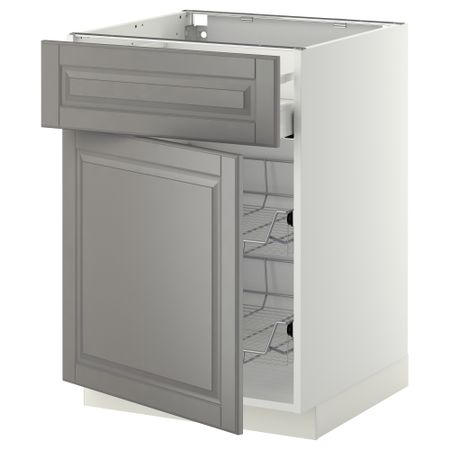 Напольный шкаф с проволочной корзиной, ящик, дверью, 60x60 cm IKEA METOD МЕТОД, MAXIMERA МАКСИМЕРА 894.561.43