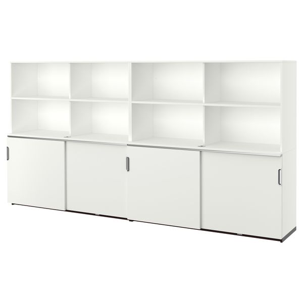 Комбинация для хранения с раздвижной дверцами ГАЛАНТ, белый (320x160 см) - фото 1