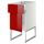 Напольный шкаф с ящиком, дверью МЕТОД / МАКСИМЕРА, белый, Рингульт красный