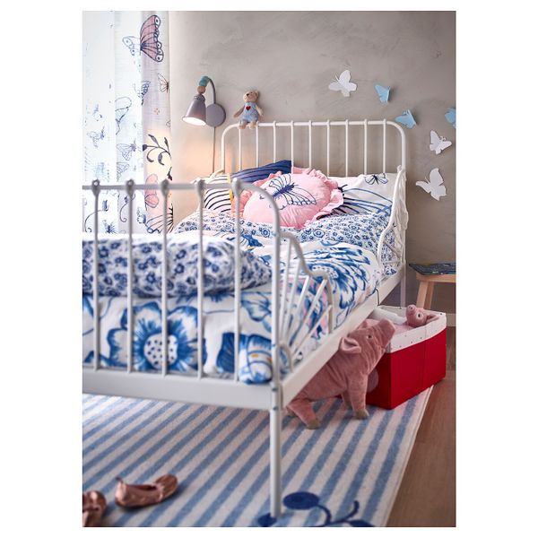 Раздвижная кровать с реечным дном, белый, 80x200 см IKEA МИННЕН 892.273.64 - фото 3