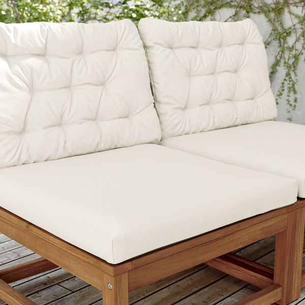 2-местный модульный диван, садовый, светло-коричневая морилка, Kuddarna бежевый IKEA NÄMMARÖ 194.911.78 - фото 4