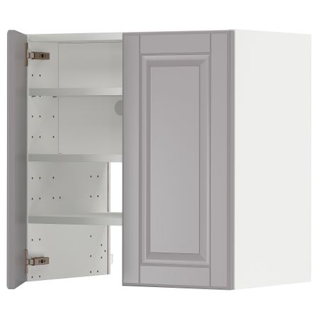 Навесной шкаф для вытяжки, полка, дверь, белый, Bodbyn серый, 60x60 см IKEA METOD МЕТОД 195.052.79